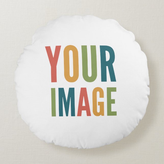 Cojín Redondo Custom Logo Here | Add Your Own Design (Anverso)