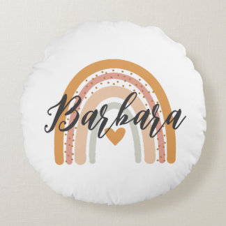 Cojín Redondo Custom Monogram Initial Throw Pillow