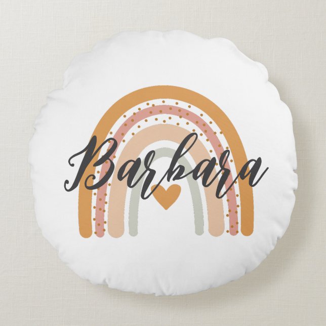 Cojín Redondo Custom Monogram Initial Throw Pillow (Anverso)