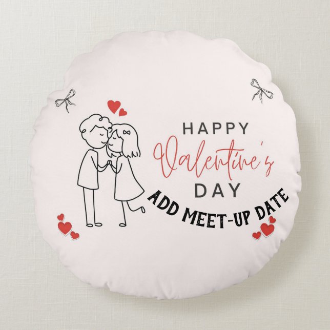 Cojín Redondo Custom MoonRest Round Pillow for Valentine's Day (Anverso)