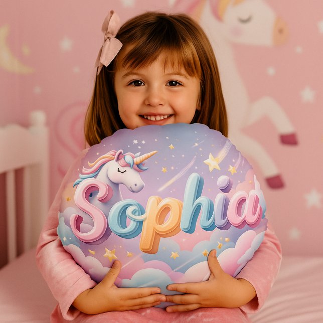 Cojín Redondo Custom Pastel Unicorn Sophia Pillow (Subido por el creador)