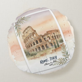 Cojín Redondo Custom Rome Italy Honeymoon or Vacation keepsake