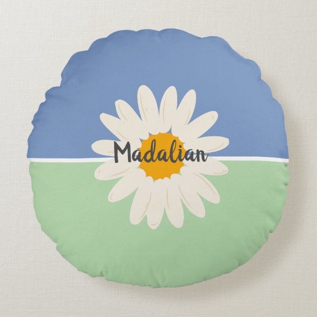 Cojín Redondo Custom summer colorful two tones background girly (Anverso)