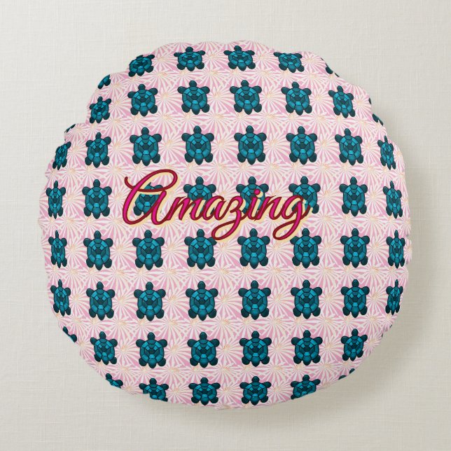 Cojín Redondo Custom turtle pattern Sherpa Blanket (Anverso)