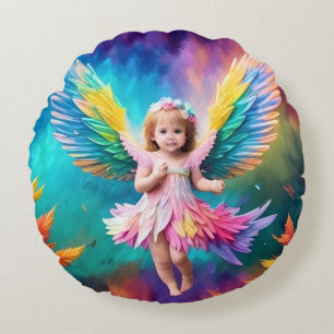 Cojín Redondo Cute Baby Angel Wings Art-38424