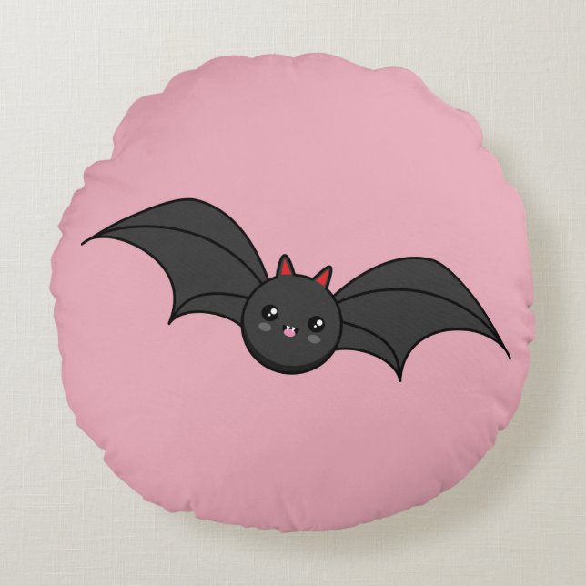 Cojín Redondo Cute Bat (Anverso)