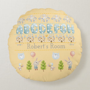 Cojín Redondo Cute Bunny Bear pastel antistress