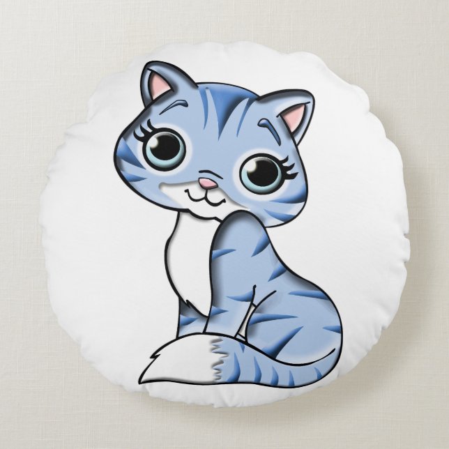 COJÍN REDONDO CUTE CAT DOLL ROUND PILLOW (Anverso)
