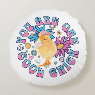 Cojín Redondo Cute Chick - Eres una chica de Guay