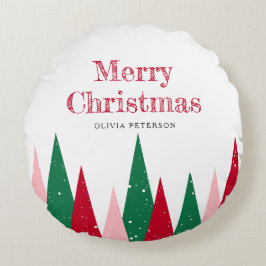 Cojín Redondo Cute Colorful Christmas Trees Modern Decor