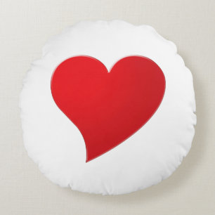 Cojín Redondo Cute corazón grande rojo minimalista moderno del d