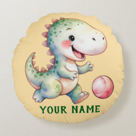 Cojín Redondo Cute Dino personalizado
