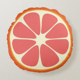 Cojín Redondo Cute Grapefruit Funny Foodie Citrus Fruit Slice
