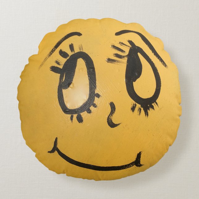 Cojín Redondo Cute Happy Face (Anverso)