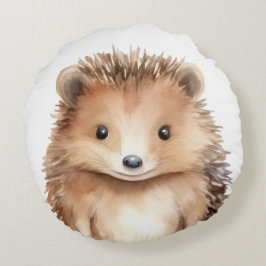 Cojín Redondo ¡Cute Hedgehog! Personalizado neutral en materia d
