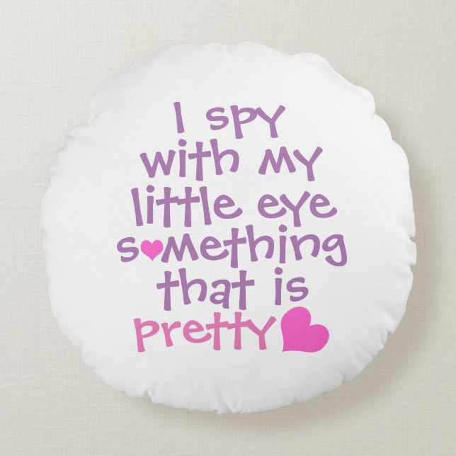 Cojín Redondo Cute *I Spy* Pink  (Anverso)