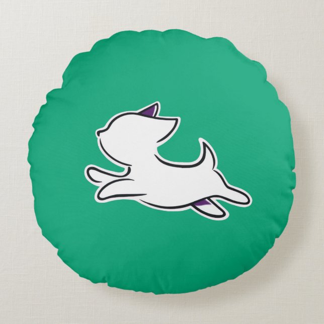 Cojín Redondo Cute Jumping Dog – Kids (Anverso)