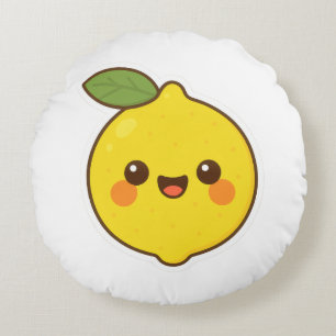 Cojín Redondo Cute Kawaii Lemon