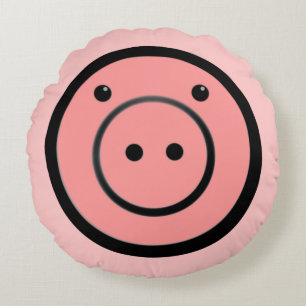 Cojín Redondo Cute Kawaii Pink Piggy Vector de Cerdo