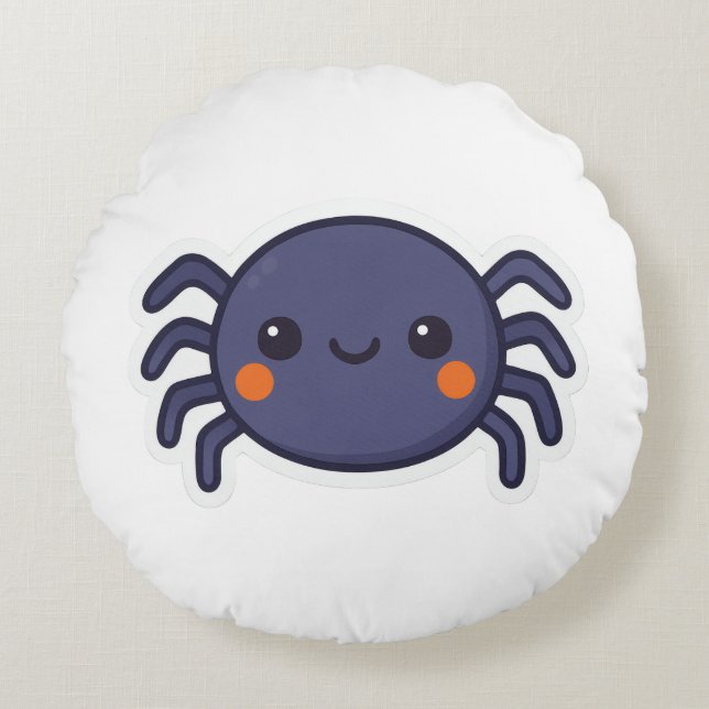 Cojín Redondo Cute Kawaii Spider (Anverso)