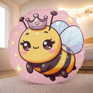 Cojín Redondo Cute Personalizado Queen Bee