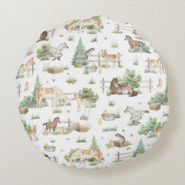 Cojín Redondo Cute Ponies