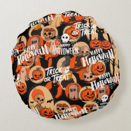 Cojín Redondo  Cute & Scary Halloween Spooky vibes 