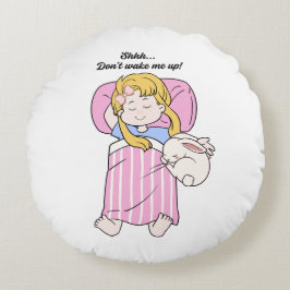 Cojín Redondo Cute Sleeping Girl Throw Pillow