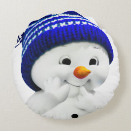 Cojín Redondo Cute Snowman