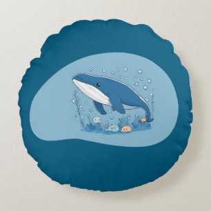 Cojín Redondo Cute Whale