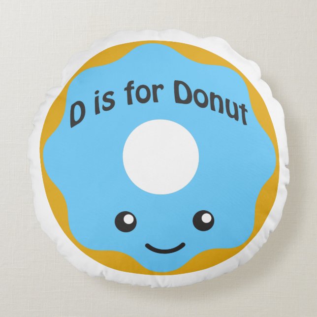 Cojín Redondo D es para Donut (Anverso)