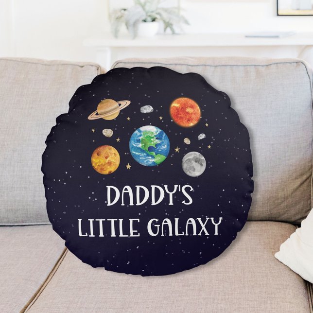 Cojín Redondo Daddy's Little Galaxy Funny Quote Space Nursery (Subido por el creador)