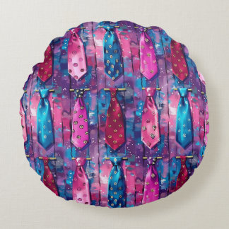 Cojín Redondo Daddy's Ties Round Cotton Throw Pillow