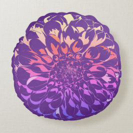 Cojín Redondo Dahlia flower violet pillow 