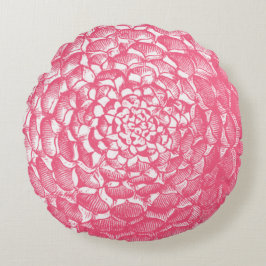Cojín Redondo Dahlia Rosa