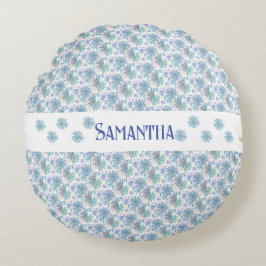 Cojín Redondo Daisy de parchwork pastel multicoloreado personali