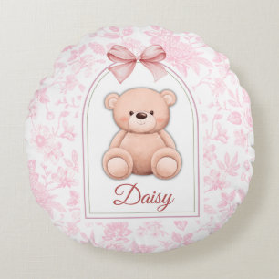 Cojín Redondo Daisy Diseño de guardería de osito rosado person