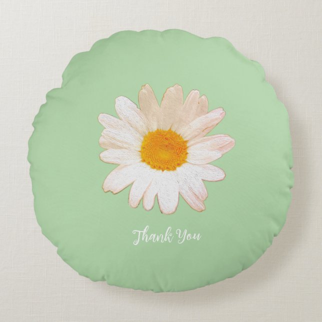 Cojín Redondo Daisy Flower Mug – Summer Botanical Cozy (Anverso)