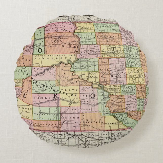 Cojín Redondo Dakota del Sur (Anverso)