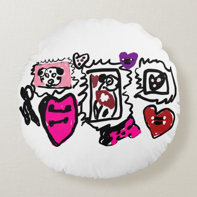 Cojín Redondo Dalmatian lovely  (Anverso)