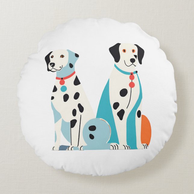 Cojín Redondo dalmatians (Anverso)