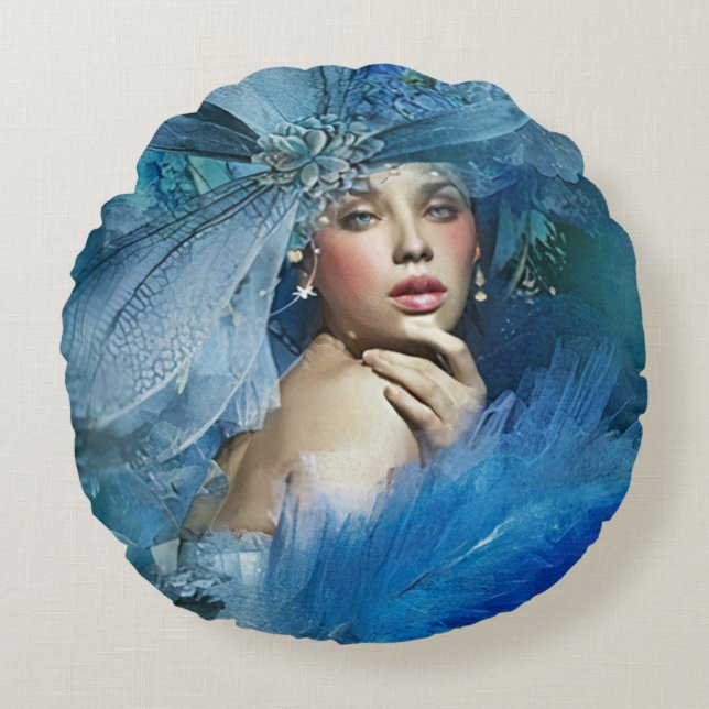 Cojín Redondo Dama elegante (Anverso)