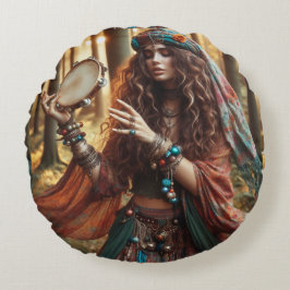 Cojín Redondo dama gitana