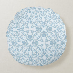 Cojín Redondo Damasco azul claro