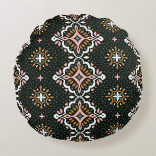 Cojín Redondo Damasco Oriental: Mosaico Talavera Vintage.