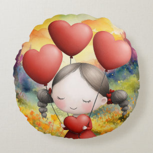 COJÍN REDONDO DANDO TODO EL AMOR DE SU CORAZÓN