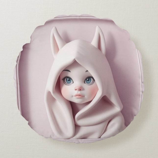 Cojín Redondo „Das Mädchen im Zaubermantel“ (Anverso)