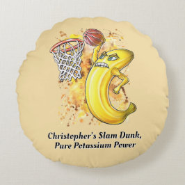 Cojín Redondo 🍌 de arte frutícola de plátano enérgica
