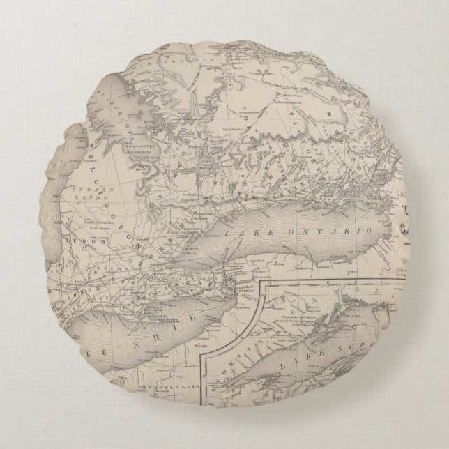 Cojín Redondo De Canadá parte superior al oeste (Anverso)