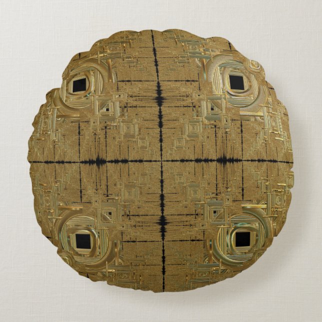 Cojín redondo de la fiebre del oro (Anverso)